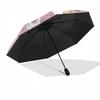 Unicorn Fantasy Automatic Folding Umbrella:Portable 3 Fold Design with 8 Bone Frame,Perfect for Fans and Outdoor Adventures!0104070a