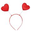 Valentines Day Cute Love Heart Headband Sequins Love Head Bopper Hair Hoop for Party Props Holiday Costume Accessory