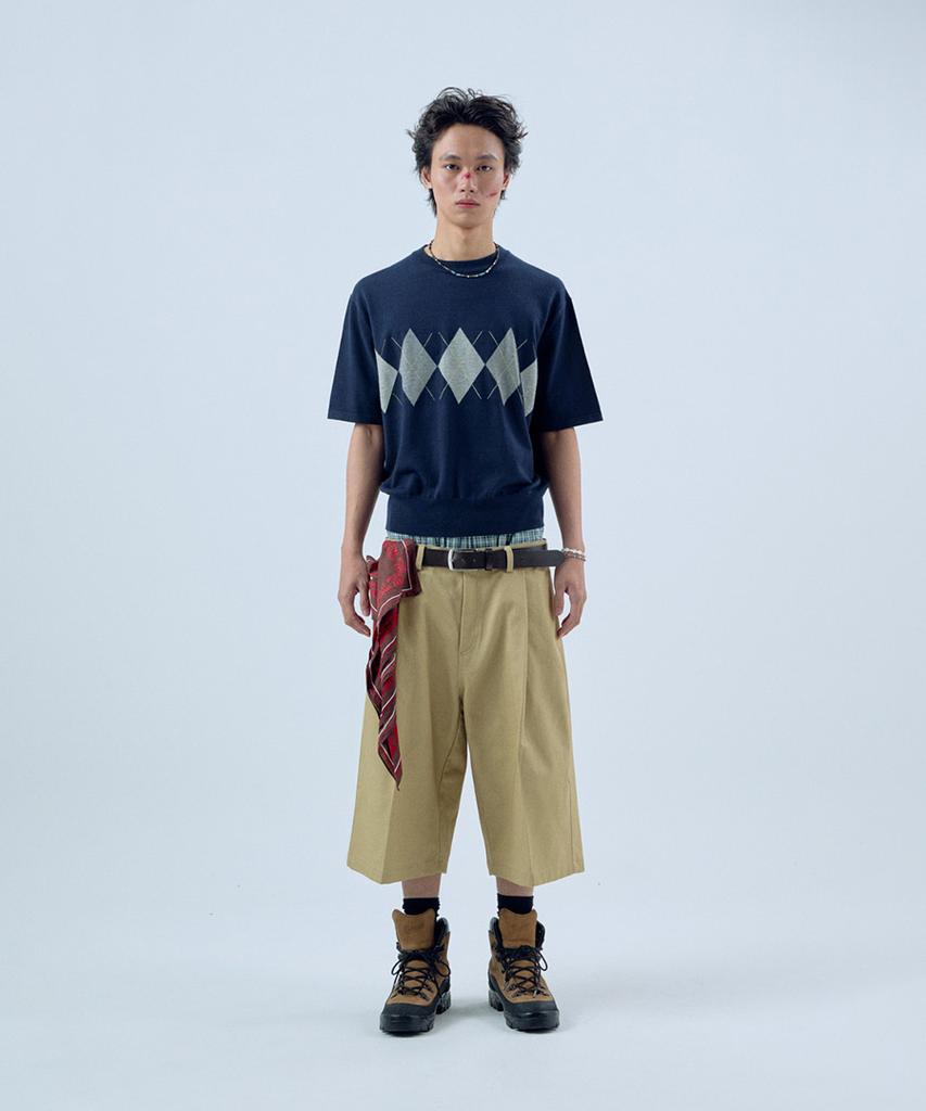 NOISE Cotton Bermuda Pants - Beige
