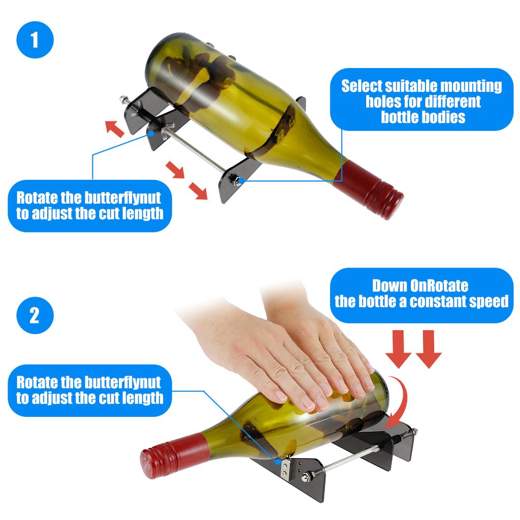 DIY Glass Bottle Cutter Stainless Steel Adjustable Beer Glassbottle Cut Machine Wine Bottles Crafting Decorations Cutting Tool