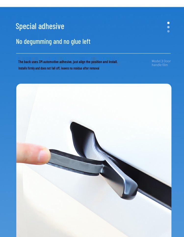 Carbon Fiber Door Handle Covers for Tesla Model Y & 3 - Black Mod Accessories