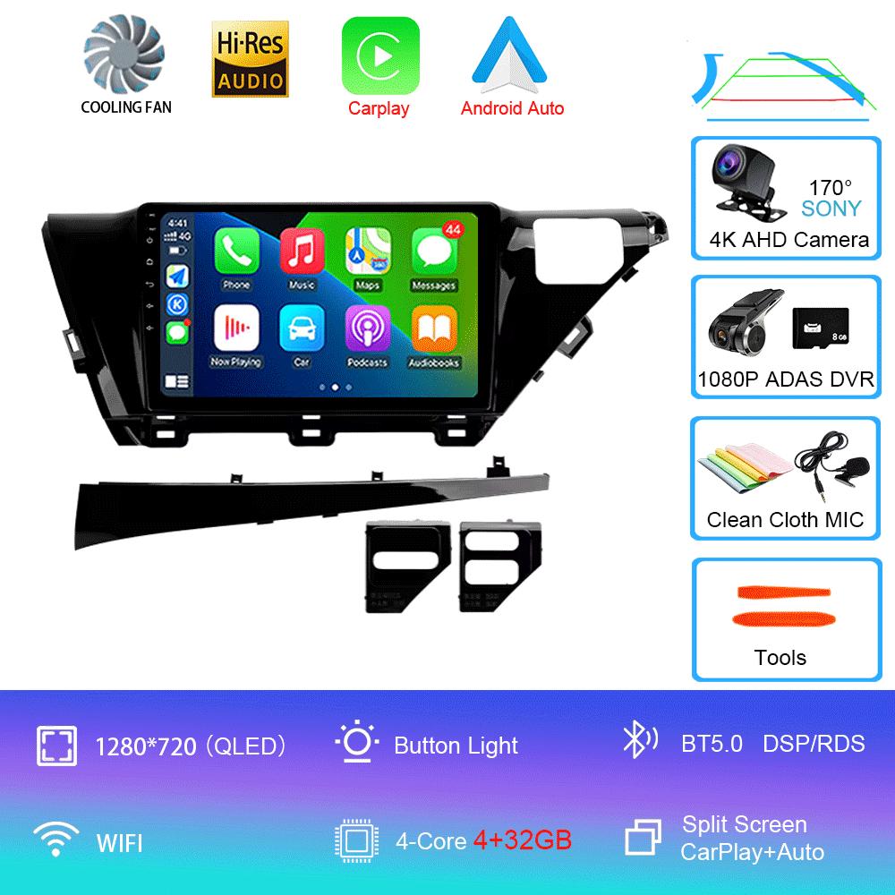 Car Radio Android 14 Carplay Auto For Toyota Camry 8 XV 70 2017 2018 2019 2020 Multimedia Video Player Navigation GPS Stereo DSP