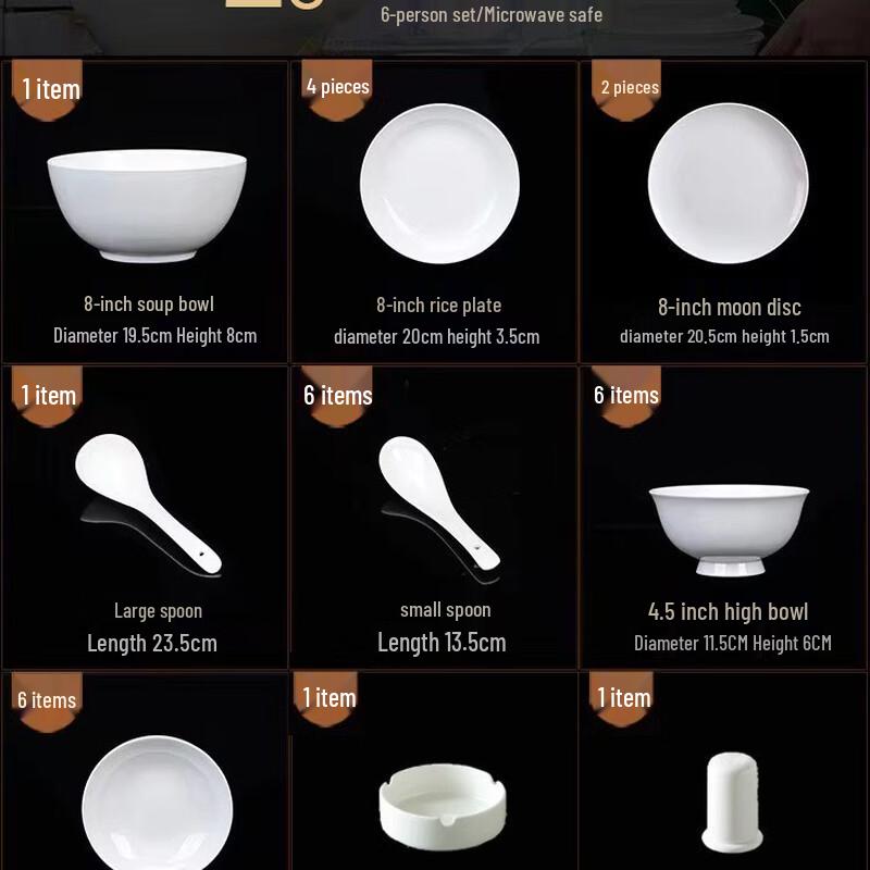 28-Piece White Bone China Dinnerware Set