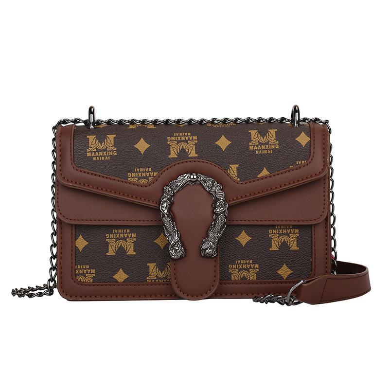 

Новая мода Tide Wine God Маленькая квадратная сумка Повседневная наплечная цепочка женская сумка коричневый