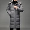 Winter New Men's Down Jacket Green Fashion Long Hooded Hairless Collar Jacket ·