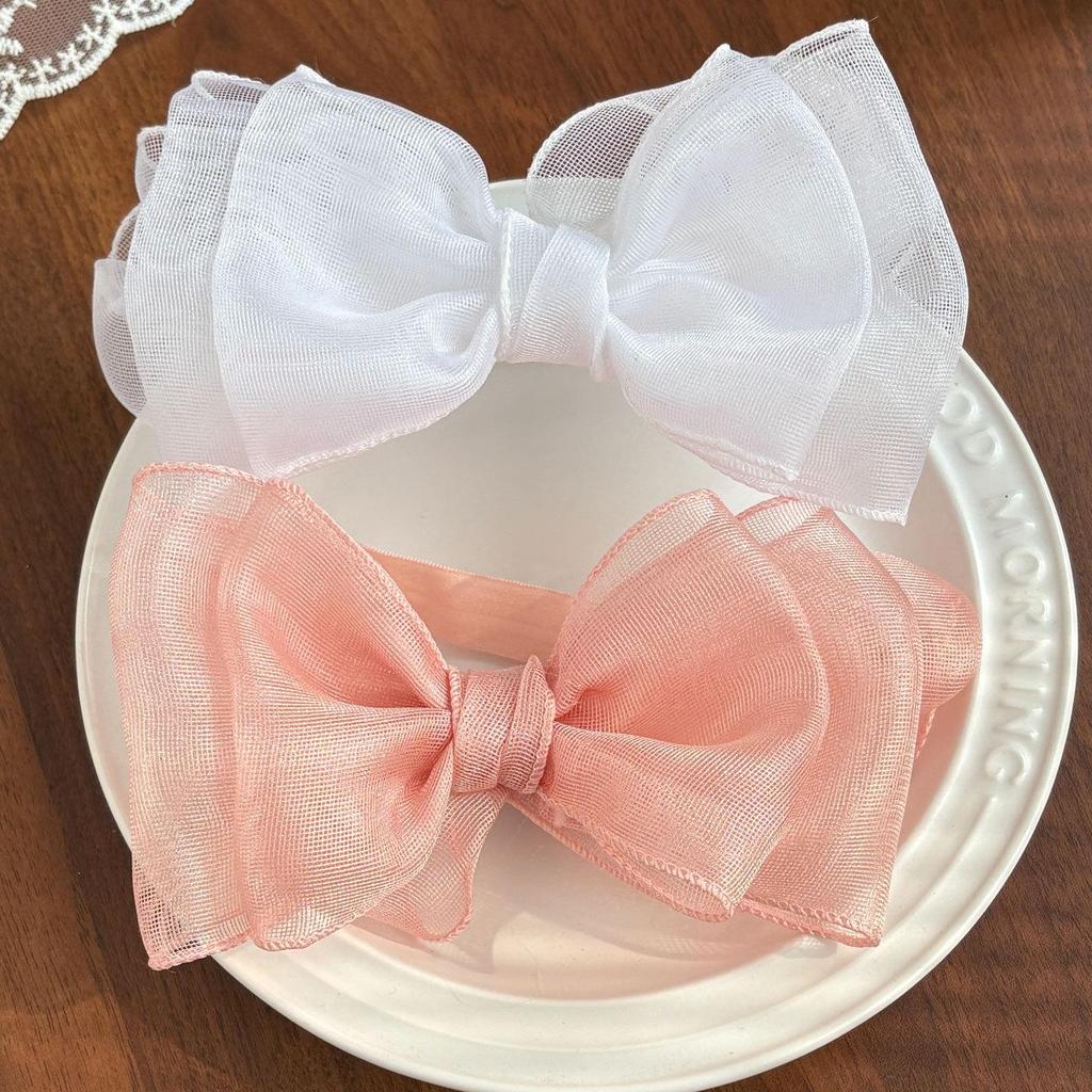 Extra Large Fairy Headband with Gauze Bow for Baby Girls' 100-Day Celebration