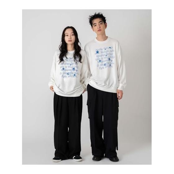 [Wego] Unisex BIG Sweatshirt, Men's, Long Sleeve, Printed Sweatshirt, Pullover, Fleece Fleece, Clothing, Top, Loose, Autumn Clothes, Winter Clothes,