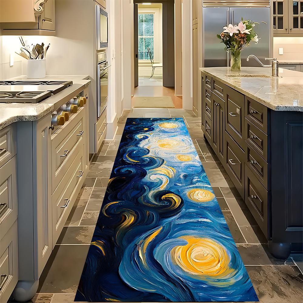 Dywanik Długi Pasek Gwieździste Niebo, Koc Sypialniany Przyłóżkowy, Mata Podłogowa Kuchenna, Mata Korytarzowa, Miękki, Dekoracja Domu