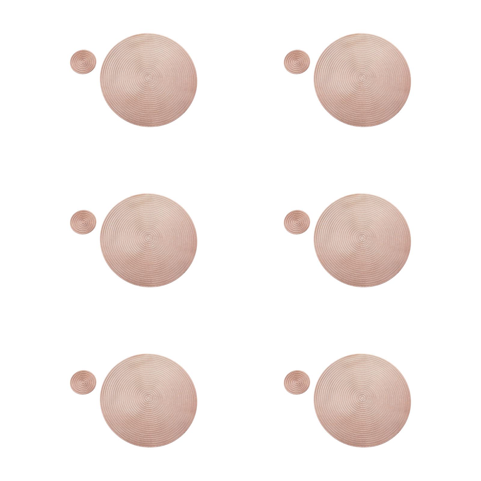 38cm PVC Round Table Mat Non Slip Heat Resistant Placemat Gold Silver Red Rose Gold Set For Home Dining Decor розового золота