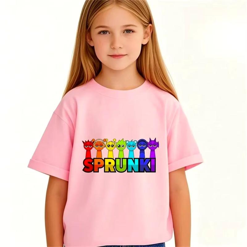 2026 Hot Sprunki Cartoon T Shirt Summer Kids Game Clothes Teen Boys Short Sleeve Tops Baby Girls Cartoon Children Clothing