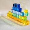 Rainbow Translucent Gemstone Building Blocks Large Particle Cube Building Baby Early Education Toys