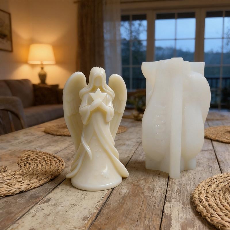 Easy to Use Silicone Candle Mould Featuring Detailed Sleep Angel Designs for Craft Projects
