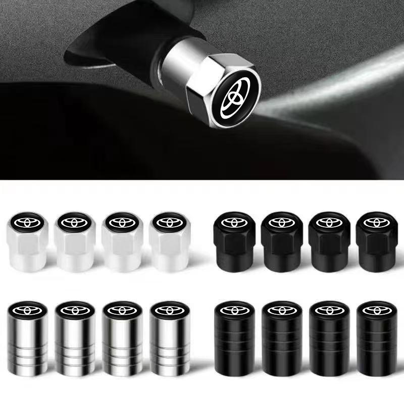 4Pcs Car Wheel Tire Valve Stem Cover Dustproof Cap For Toyota RAV4 Corolla Camry Frontier Supra C-HR Hilux Tacoma Prado Yaris