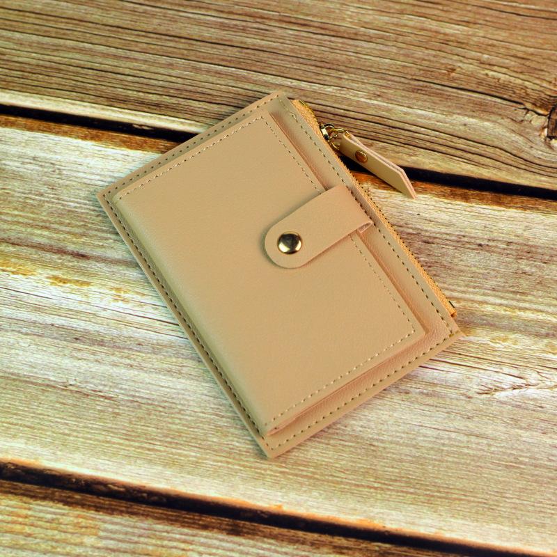 Fashion Women's Money Clip Wallet Zipper Pocket Pu Leather Purse Female Card Coin Holder Small Credit Cards Short Wallets