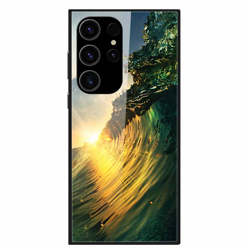 

Tempered Glass Phone Cases for Galaxy S24 Ultra Lovely Fashion Print Bumper Case for Samsung Galaxy S24 Ultra Covers S24Ultra 5G Galaxy S24 Ultra