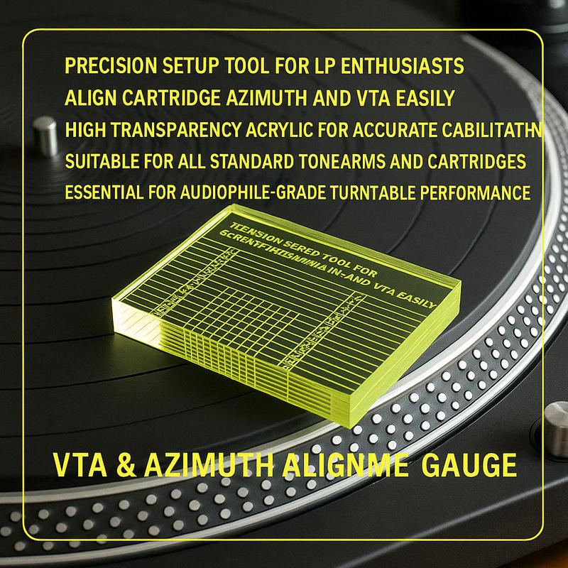 

Acrylic VTA and Azimuth Alignment Gauge for LP Turntable Cartridge Tonearm Setup High Precision Calibration Tool