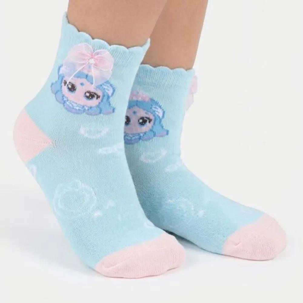 Premier Farm Catch Teenieping Ribbon Pattern Kids' Mid-Length Socks 3 Pairs