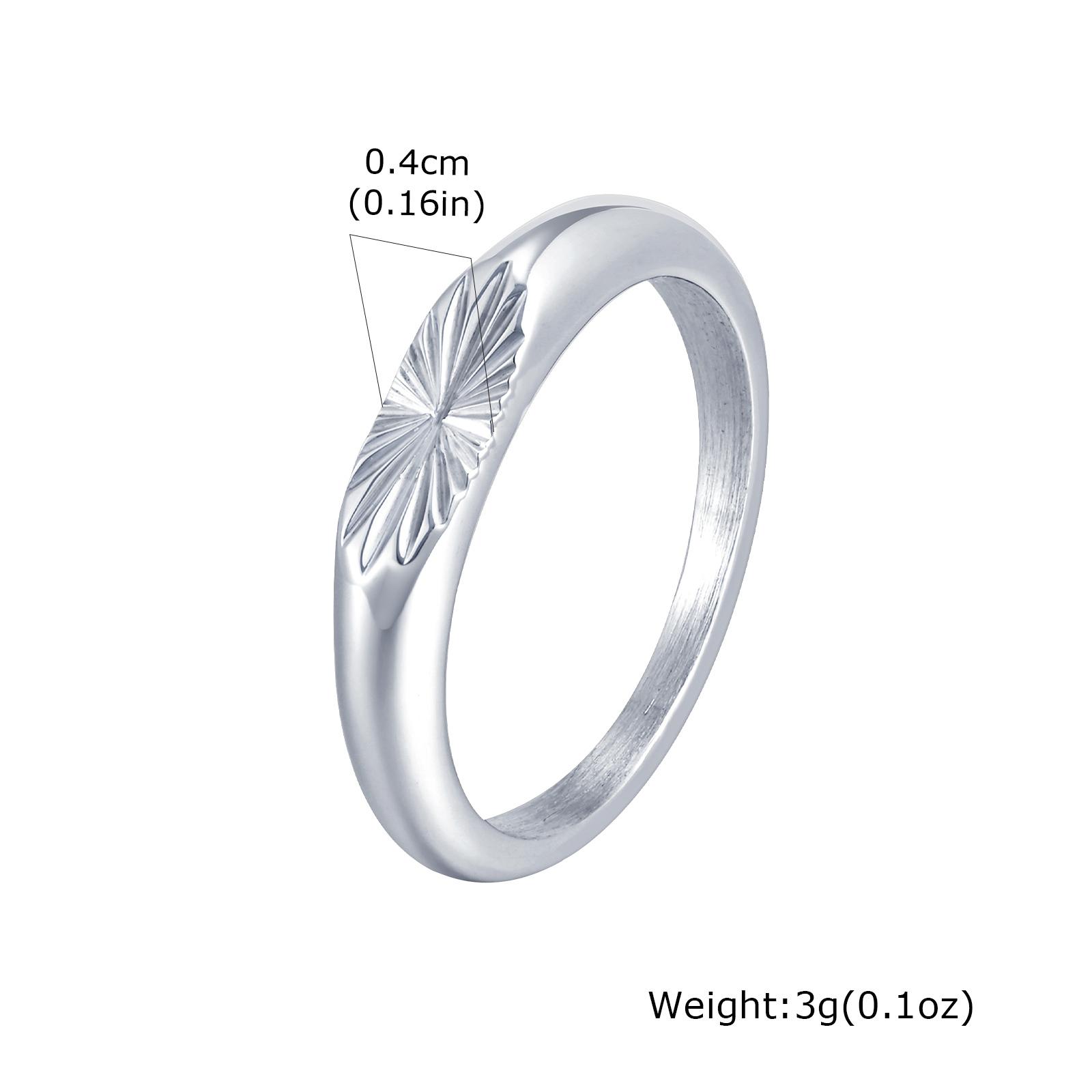 Минималистичное мужское кольцо серебристого цвета, Кольцо для пальца с тиснением «Радиация Солнечный взрыв» из нержавеющей стали, Стильное обручальное кольцо, Подарок 7