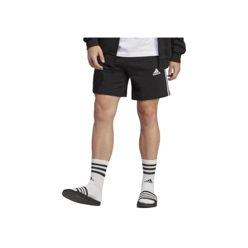 Adidas Pantaloni scurți, drepti, respirabili, cu logo brodat, cu talie elastică, cu dungi Negru IC9435