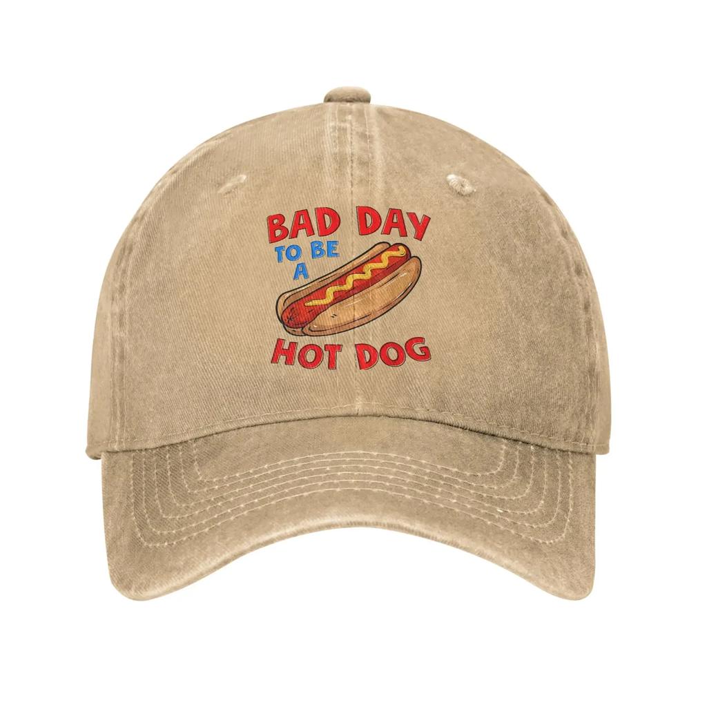 Bad Day To Be A Hot Dog Baseball Cap Sun Wieners Funny 4th Of July Adjustable Washed Trucker Hat FeUnisex Unisex Baseball Caps