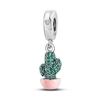 Cactus Pendant White Copper Plated 925 Silver Pendant Beads Diy Bracelet Necklace