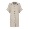 Fashion Women's Summer Casual Short Sleeve V-Neck Button Dress