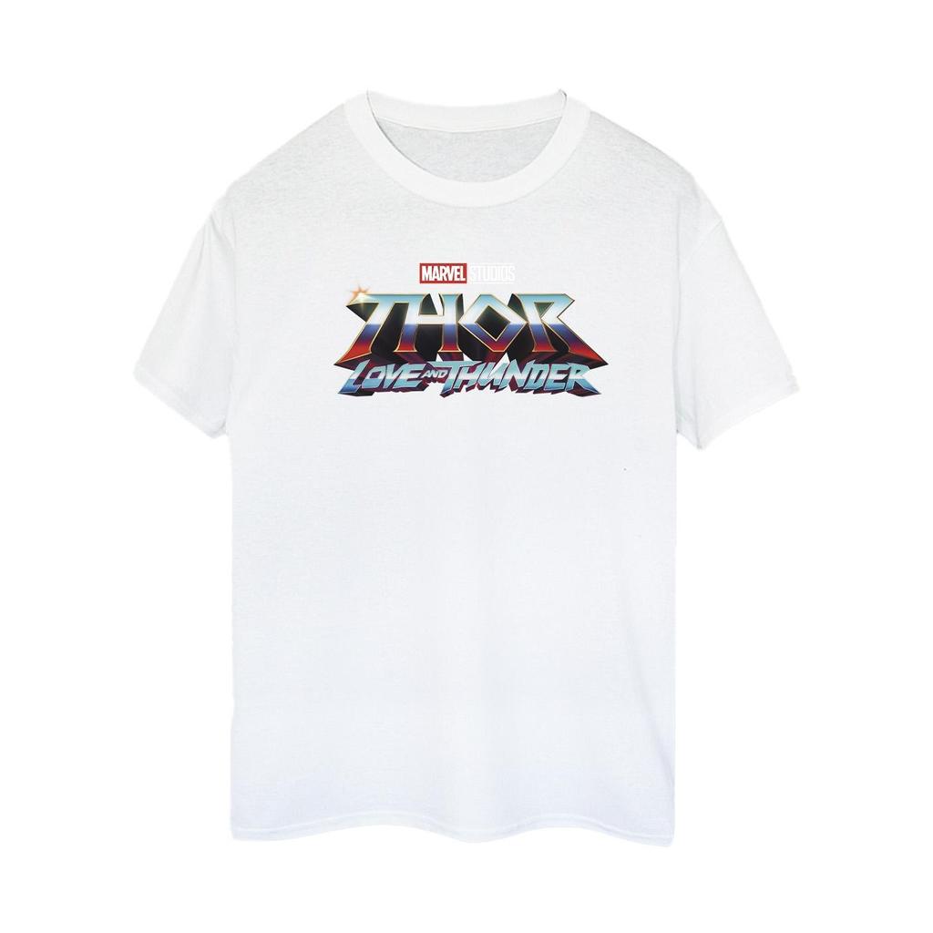 Marvel Womens/Ladies Thor Love And Thunder Logo Cotton Boyfriend T-Shirt