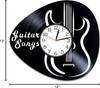 Gitarre Lied Kreativ Schwarze Wanduhr 12 Zoll Gitarre Originelle Heimdekoration Rockgitarre Kunst Schallplatten-Wanduhr Geschenk