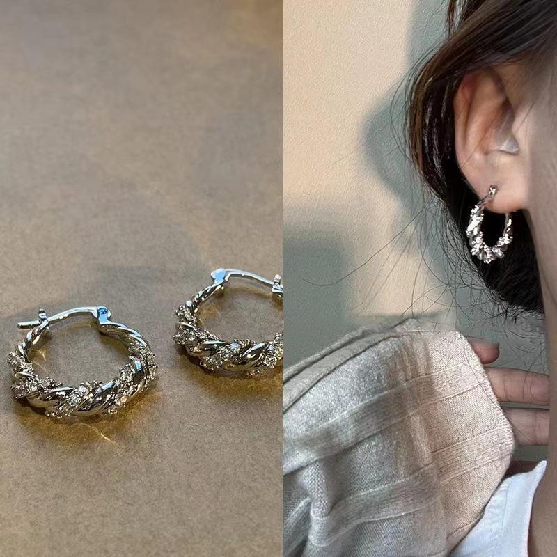 1 Paar Trendige Harajuku Vintage Ästhetische Geometrische Creolen Leichter Luxus Kreis Ohrringe Für Frauen Schmuck Zubehör