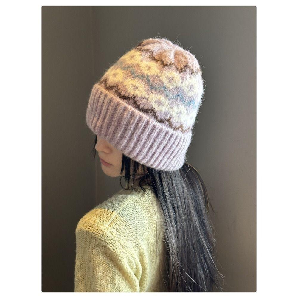 Windproof Wool Blend Beanie Knitted Fall Winter Cool Cap Soft Knit Skull Beanie Hat  Girls