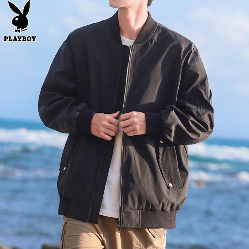 Playboy Men's Spring Autumn Workwear Flight Jacket