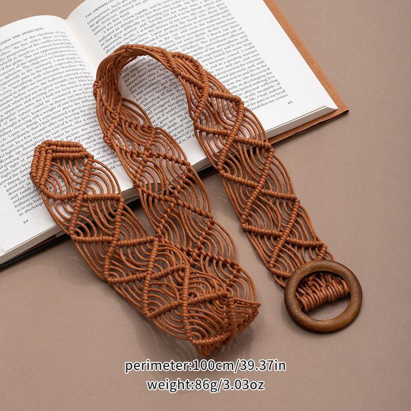 Bohemian retro style fringed waist chain women's exquisite hand-woven waist rope with skirt spring and summer ethnic style belt