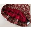 Autumn and Winter Girls Red Plaid Dress Baby Girl Western Style fashionable Plaid Vest Dress