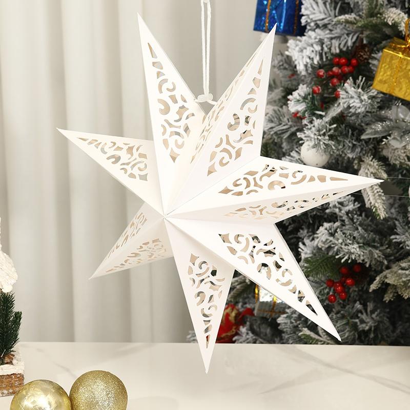 Ausgeschnittene Papierstern-Laterne Hängender Sternen-Lampenschirm Frohe Weihnachten Dekorationen für 2026 Haus Weihnachtsdekorationen Neues Jahr 2026