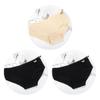 3Pcs/Set Women Cotton Briefs Solid Color Panties Comfortable Mid Rise Underpants Breathable Daily Girls Underwear