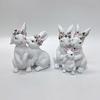 Resin Easter Bunny Figurines, Simple Leisure Cartoon Rabbit Statue, Festive Tabletop Decor for Home Living Room Garden Ornament.
