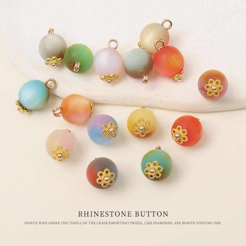 5pcs Flower Tray Gradually Change Color Buttons Chinese Style Tang Style Cheongsam Hanfu Button Shirt Cardigan Sweater Round Bead Buttons