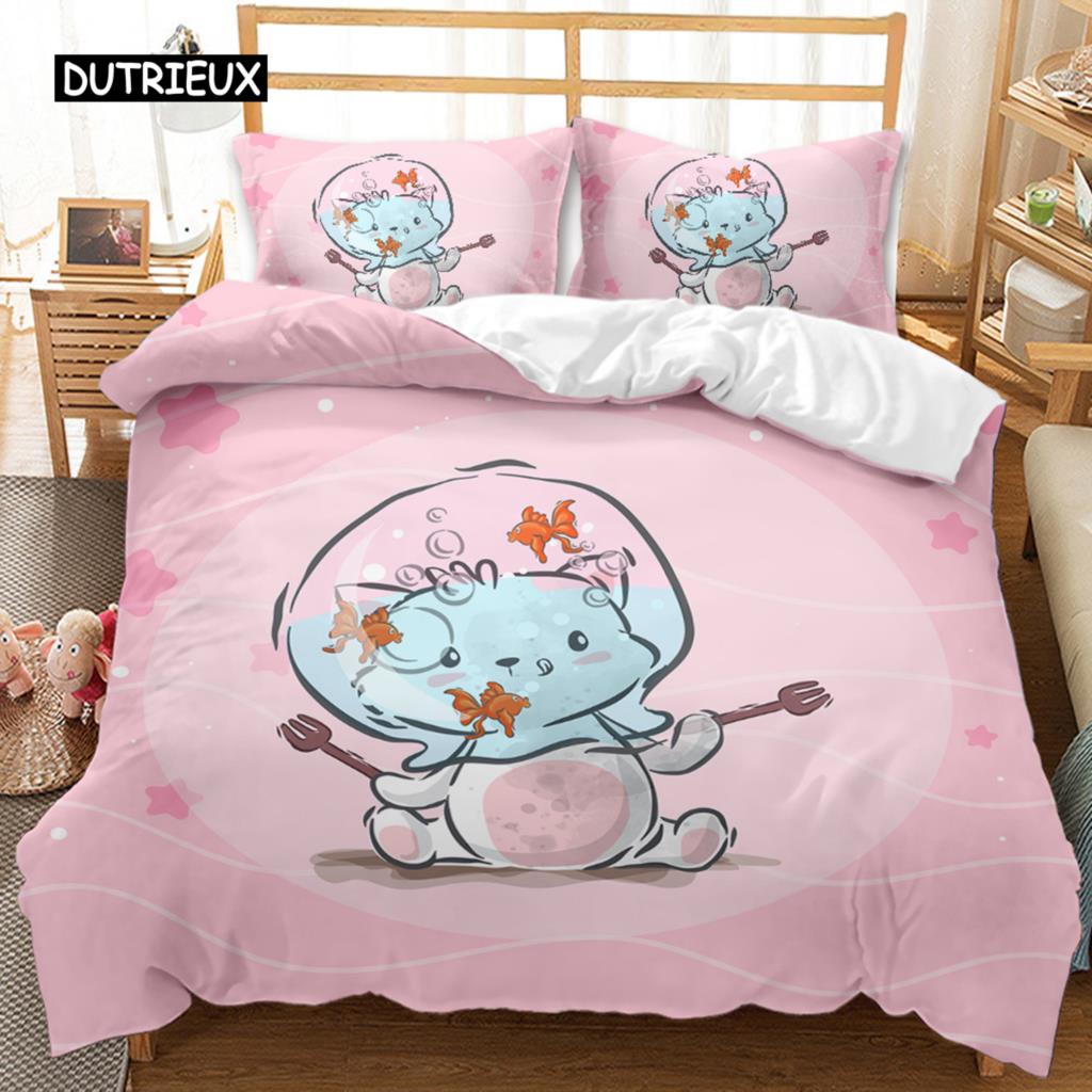 Cartoon Duvet Cover Set Dinosaur Playing Baseball Never Give Up Bedding Set Cartoon Double Queen King Size Polyester Quilt Cover
