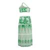 Women's Sexy Slim Fit Two-Piece With Printed Swimsuit Long Skirt Set