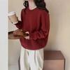 Korean Wool Pullover 2024: Women's Thick Knit Loose Sweater, Round Neck, Autumn/Winter