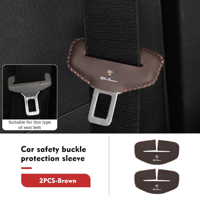 YMSOV1 Car Seatbelt Buckle Cover Protector Cover Anti-scratch Cover For Alfa Romeo Giulietta GT 159 147 156 Mito Brera Giulia Spider F1