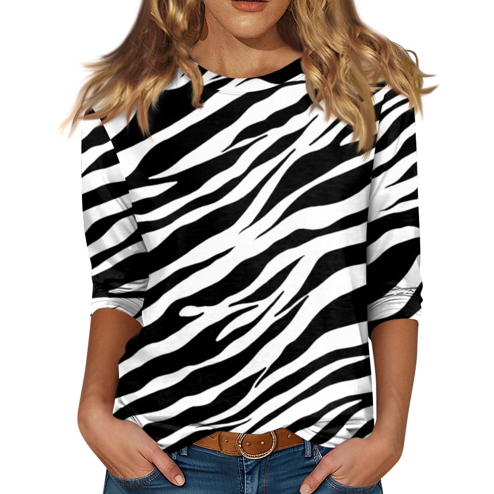 

Женский топ с круглым вырезом и рукавом 3/4 с рождественским принтом XL