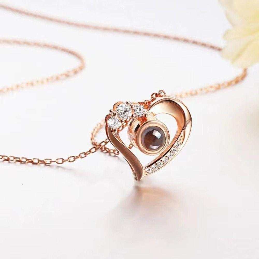 Jewelry Accessory Projection Necklace with Chain Necklace Pendants  for Wife Women Girls