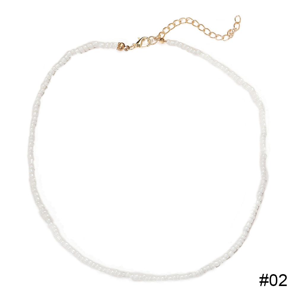 Fashion Creative Colorful Rice Bead Necklace Bohemian Clavicle Choker Beaded Necklace Jewelry Gifts for Women