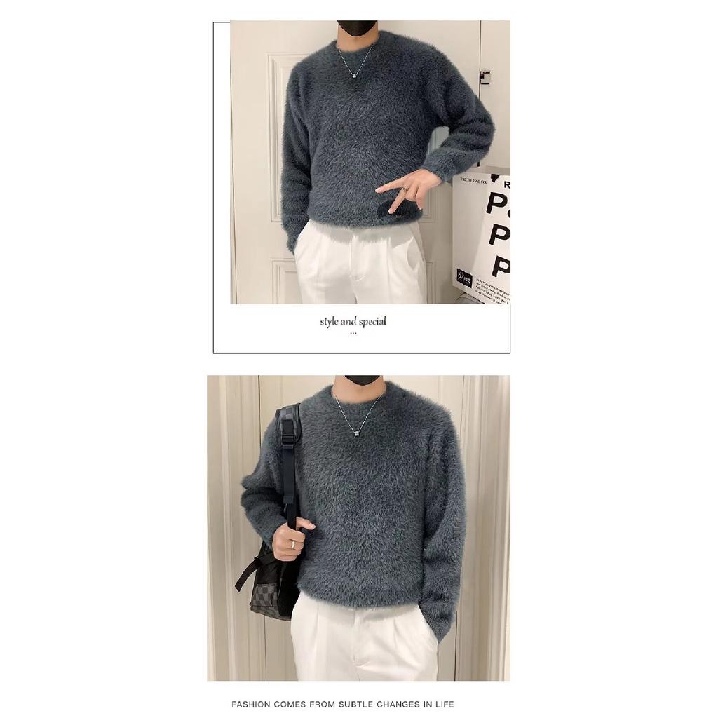 Spring 2024 Men's Sweater Patchwork Assorted Colors Skin-Friendly Fabric Fashion Versatile Top Casual Long-Sleeved Bottoming Shirt