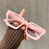 Thick Edged Square Computer Eyeglass Women Men  Anti Blue Light Plain Glasses Vintage Colorful Oversized Optical Eyeglasses