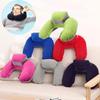 Inflatable U-Shaped Travel Neck Pillow with Cushioned Support