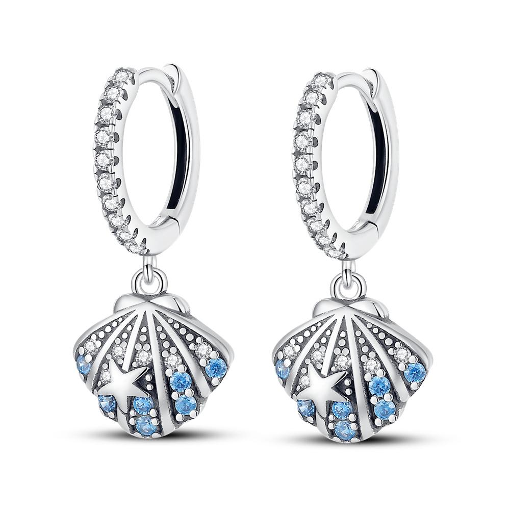 Orstarry 925 Silver Starry Mermaid Tail Hoop Earrings For Women Original Love Jewelry Party Gifts