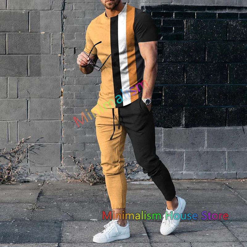 Poker J 3D Print Men Tracksuit Set Jogger Clothing For Man Casual Suit Short Sleeve Tshirts+Trousers 2 Piece Outfits Streetwear