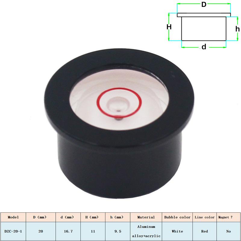 Multi Specification Circular Electronic Scale Spirit Level Bubble Bead Step Embedded Style Water Bubble Level 1PCS Hole D14-18mm